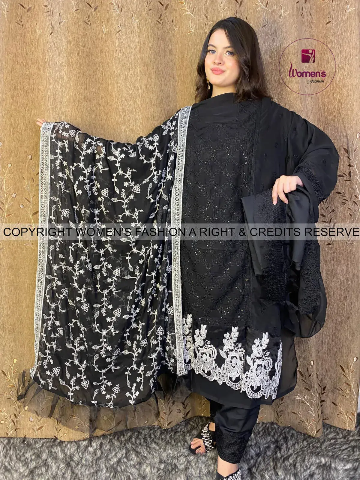 Georgette 4 Pices Unstitched Dress view 3